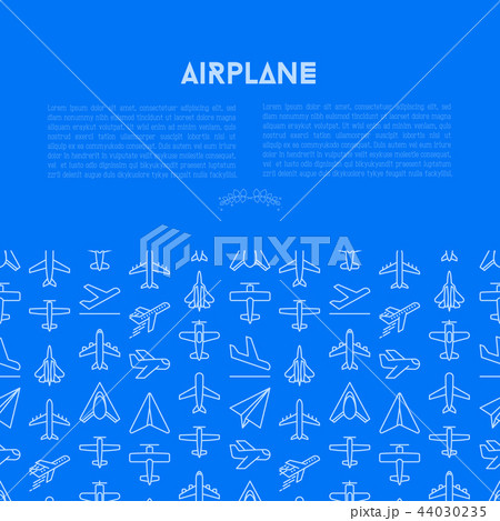 Airplane concept with thin line icons Airplane concept with thin line icons 44030235