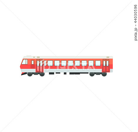 Red passenger train locomotive, railway carriage vector Illustration on a white background 44030596