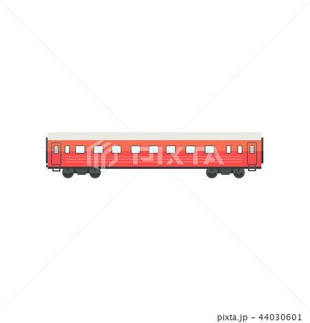 Red passenger train wagon, railway carriage vector Illustration on a white background Red passenger train wagon, railway carriage vector Illustration on a white background 44030601