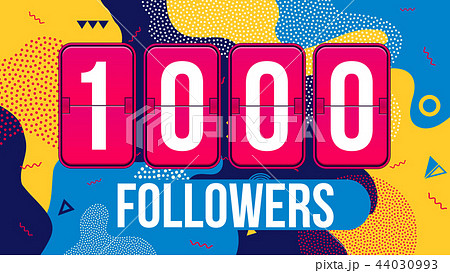 Creative vector illustration of 1000 followers subscribers, thank you card banner isolated on Creative vector illustration of 1000 followers subscribers, thank you card banner isolated on 44030993
