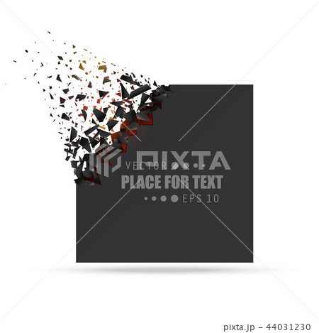 Creative vector illustration of blank banner with explosion, debris isolated on transparent 44031230