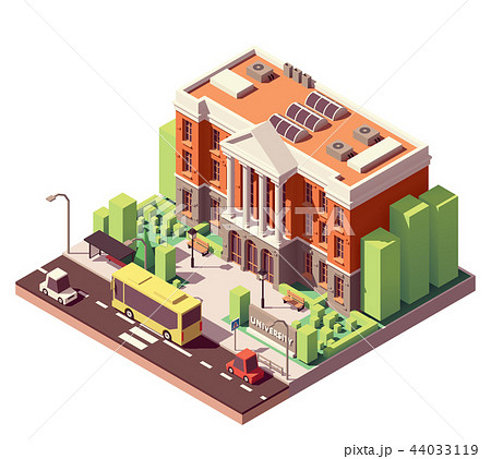 Vector isometric university building 44033119