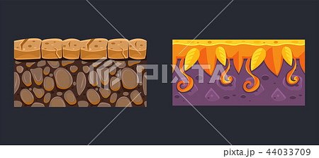 Seamless ground textures, game user interface element for video computer games vector Illustration Seamless ground textures, game user interface element for video computer games vector Illustration 44033709