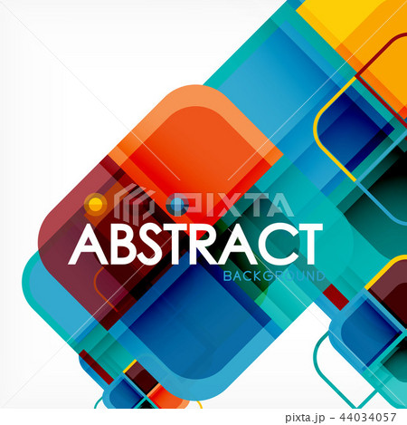 Colorful round squares modern geometric background Colorful round squares modern geometric background 44034057