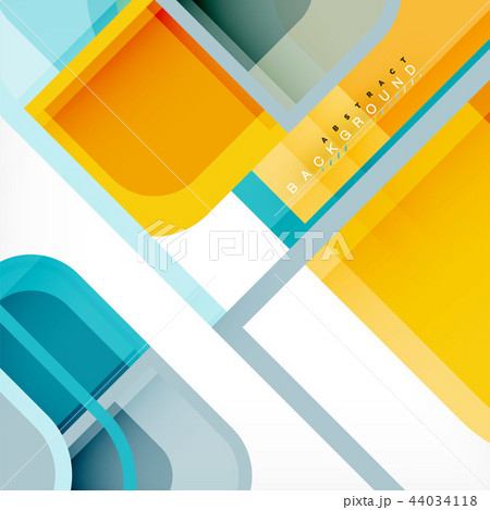 Colorful round squares modern geometric background 44034118