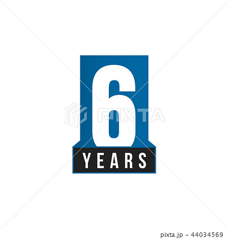 6 years Anniversary vector icon. Birthday logo template. Greeting card design element. Simple 6 years Anniversary vector icon. Birthday logo template. Greeting card design element. Simple 44034569