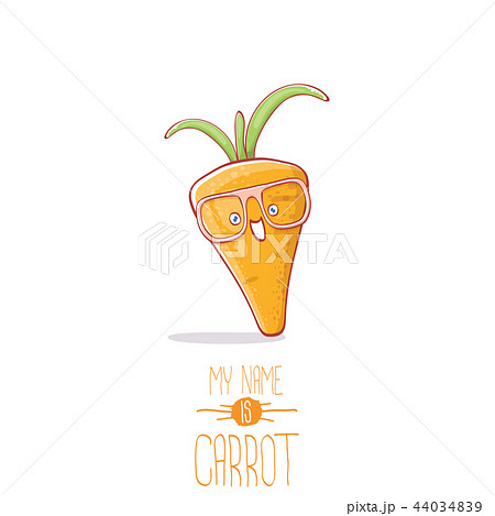 vector funny cartoon cute carrot character isolated on white background. My name is carrot vector 44034839