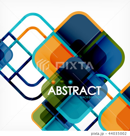 Colorful round squares modern geometric background 44035002