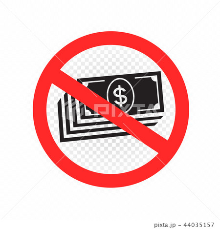 no cash sign symbol icon no cash sign symbol icon 44035157