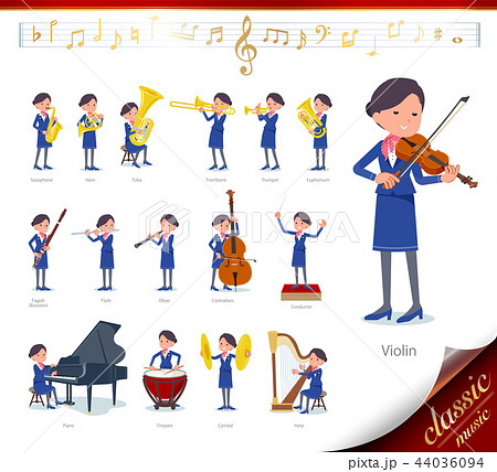 flat type Cabin attendant blue woman_classic music 44036094