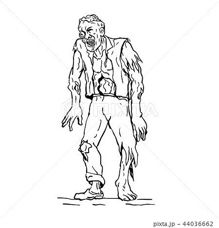 Zombie Walking Front Drawing 44036662