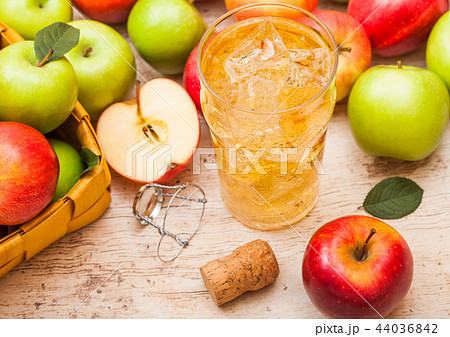 Glass of homemade organic apple cider 44036842