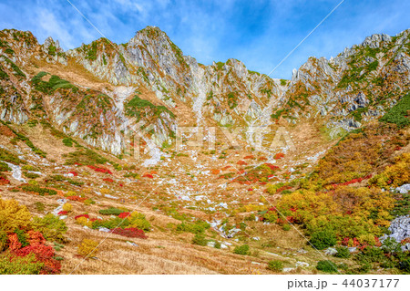 千畳敷カール 10月 紅葉 の写真素材