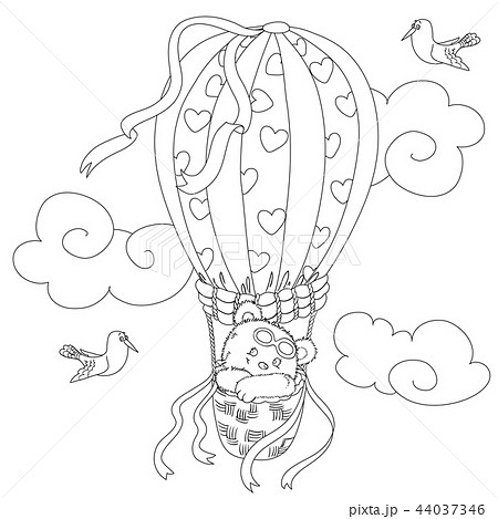 teddy bear in hot air balloon