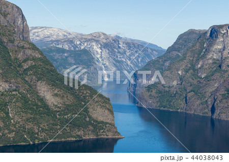 Aurland Fjord in Norway as Seen from Stegastein Viewpoint Aurland Fjord in Norway as Seen from Stegastein Viewpoint 44038043