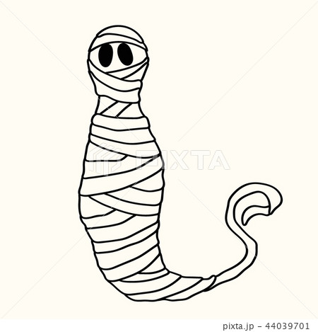 Halloween mummy silhouette isolated on white 44039701