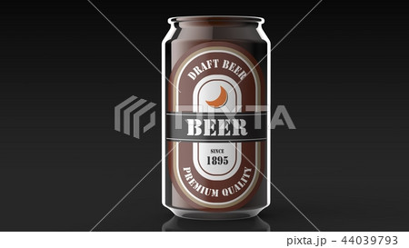 缶ビール 黒背景のイラスト素材