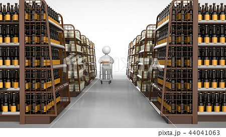 商品棚と顧客　通路 44041063