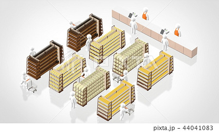 ショップと 顧客 パース アニメ風のイラスト素材