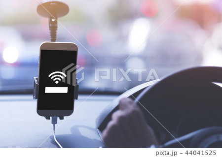 Free wi-fi on public taxi in city. Communication Free wi-fi on public taxi in city. Communication 44041525