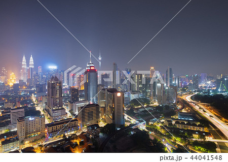 Top view of Kuala Lumpur skyline at night 44041548