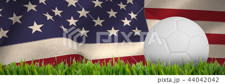 Composite image of digitally generated white leather football Composite image of digitally generated white leather football 44042042