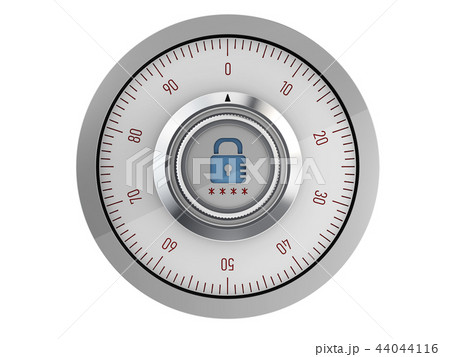 Realistic combination safe lock. Isolated on white background. 3d Illustration 44044116