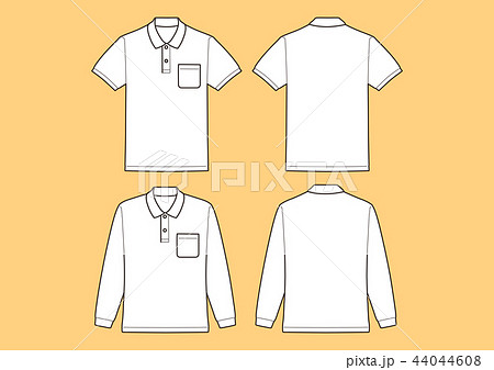 ポロシャツ 半袖 長袖 テンプレート ベクターのイラスト素材