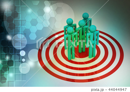 3d people standing on the dart board 3d people standing on the dart board 44044947