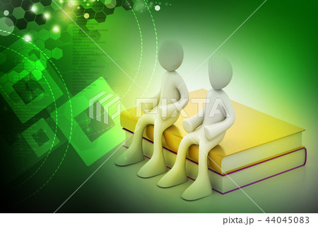 3d people sitting on the books 3d people sitting on the books 44045083