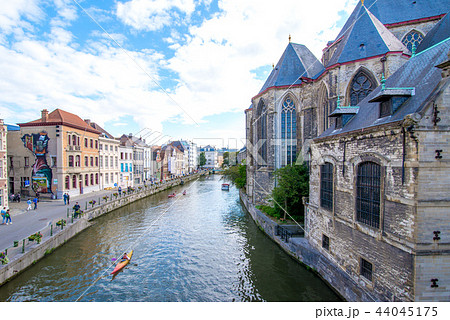 中世建築 中世の建物 ベルギーの写真素材