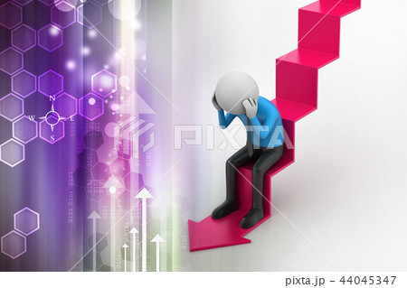 Business man sit on the breakdown arrow 44045347