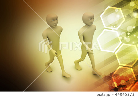 Two friends walk together 44045373