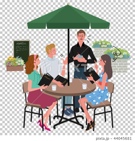 Cafe order man and woman illustration trouble Cafe order man and woman illustration trouble 44045681