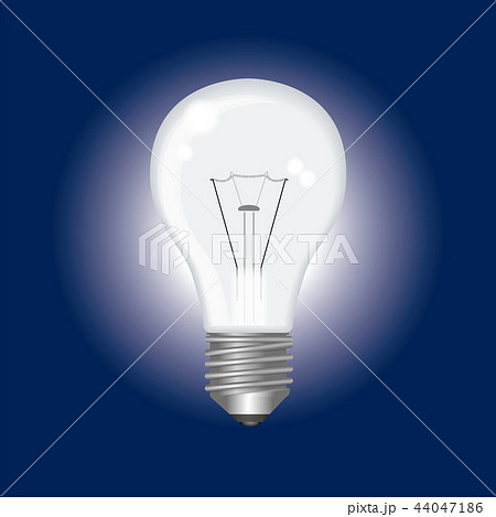 電球のイラスト 紺背景 Light Bulb Illustrationのイラスト素材