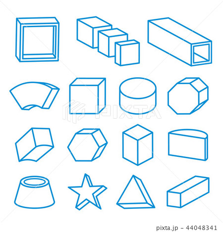 Geometric shapes platonic solids lines vector 44048341