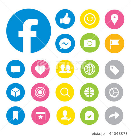 Facebook Social Media Button Icons Vectorのイラスト素材