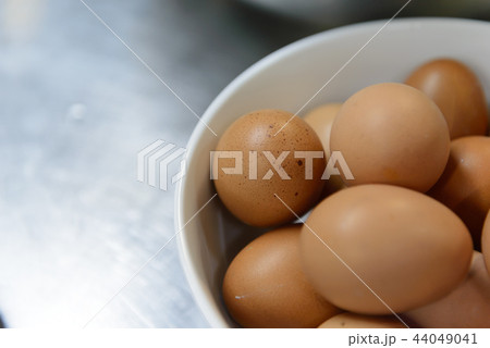 eggs in white bowl 44049041