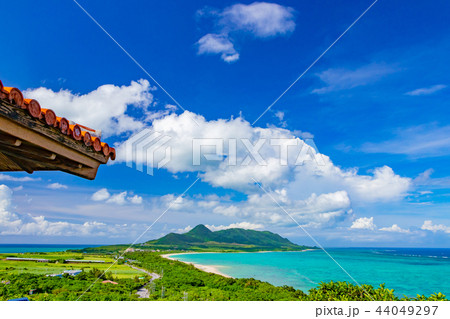 沖縄石垣島 玉取崎展望台からの景色の写真素材