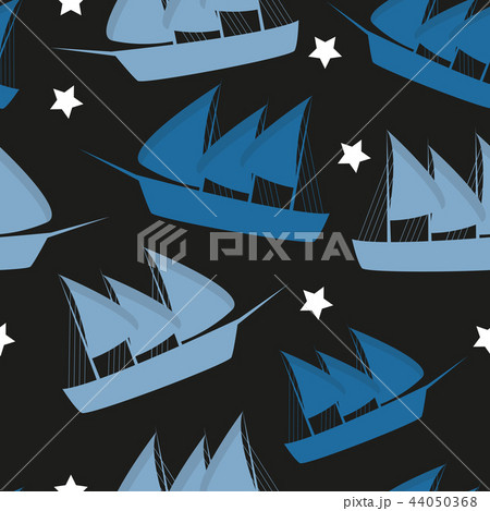 Columbus Day pattern repeat seamless in blue color for any design. Vector 44050368