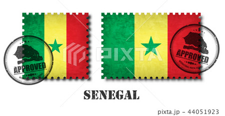 Senegal or senegalese flag pattern postage stamp Senegal or senegalese flag pattern postage stamp 44051923