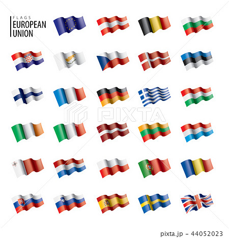 flags of the european union. Vector illustration. 44052023