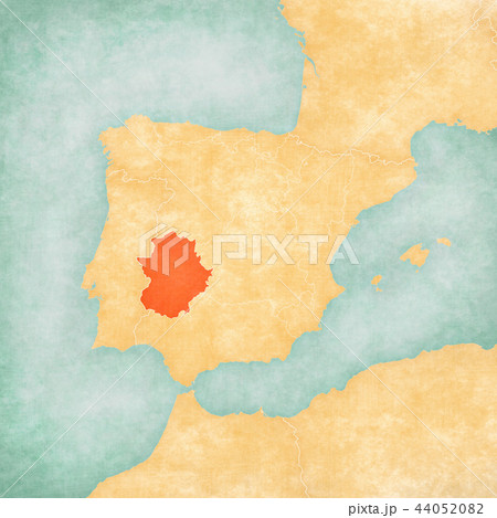 Map of Iberian Peninsula - Extremadura 44052082
