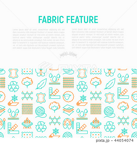 Fabric feature concept with thin line icons 44054074