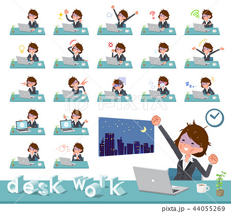 flat type business women Bad condition_desk work 44055269
