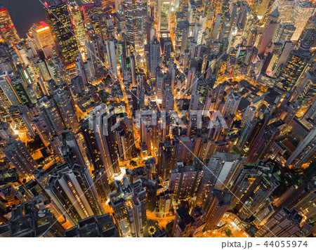 Aerial view of Hong Kong Downtown. Financial Aerial view of Hong Kong Downtown. Financial 44055974