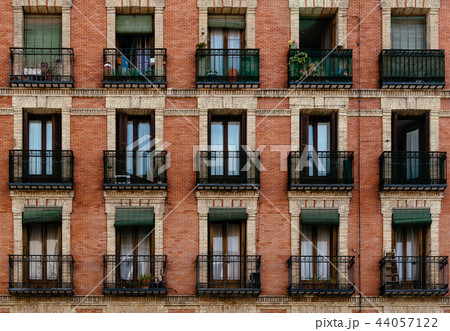 Traditional housing building in Lavapies in Madrid Traditional housing building in Lavapies in Madrid 44057122