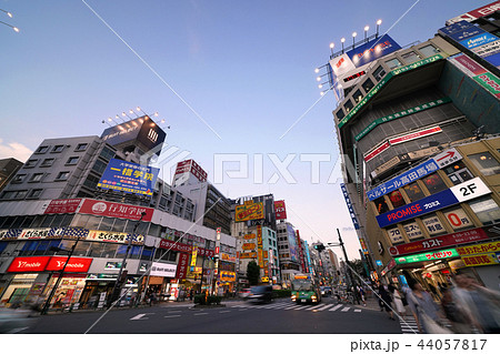 日本の東京都市景観 高田馬場駅前の街並みを望むの写真素材