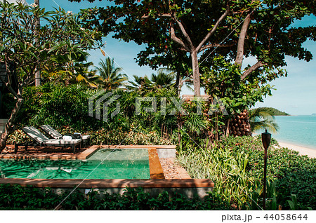 Tropical infinity edge pool in Samui island resort 44058644
