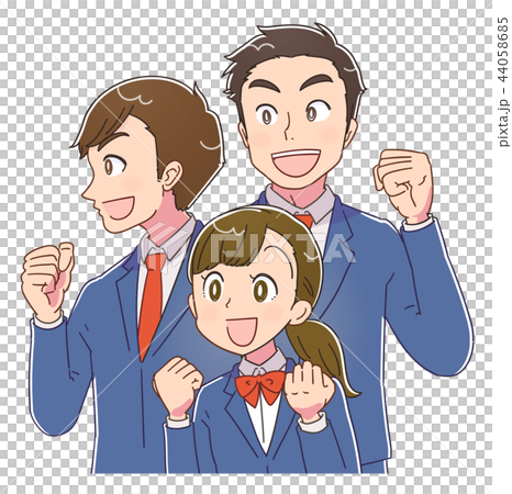 希望に満ち溢れた高校生のイラストのイラスト素材